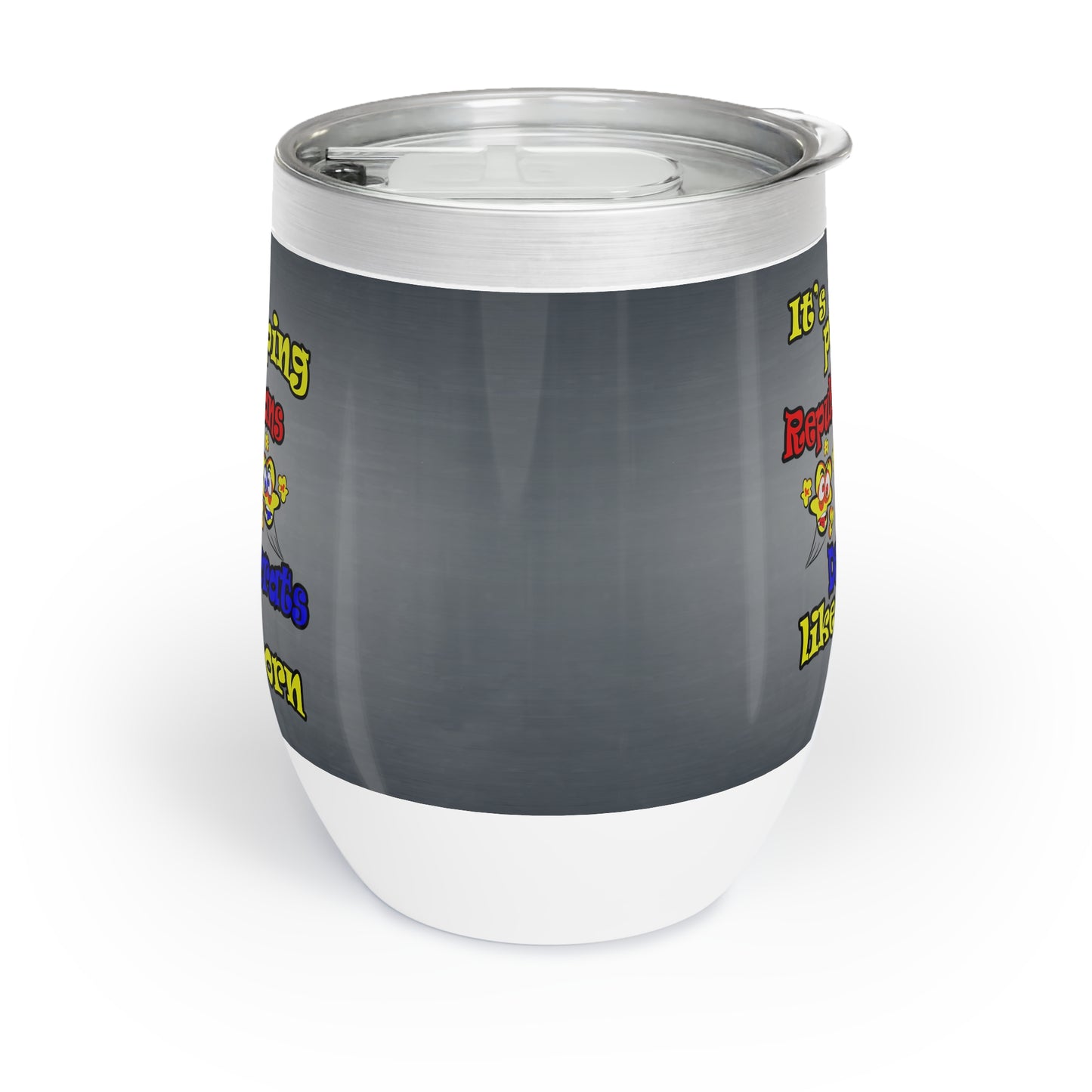 popping like popcorn - Chill Wine Tumbler (grey-light grey)