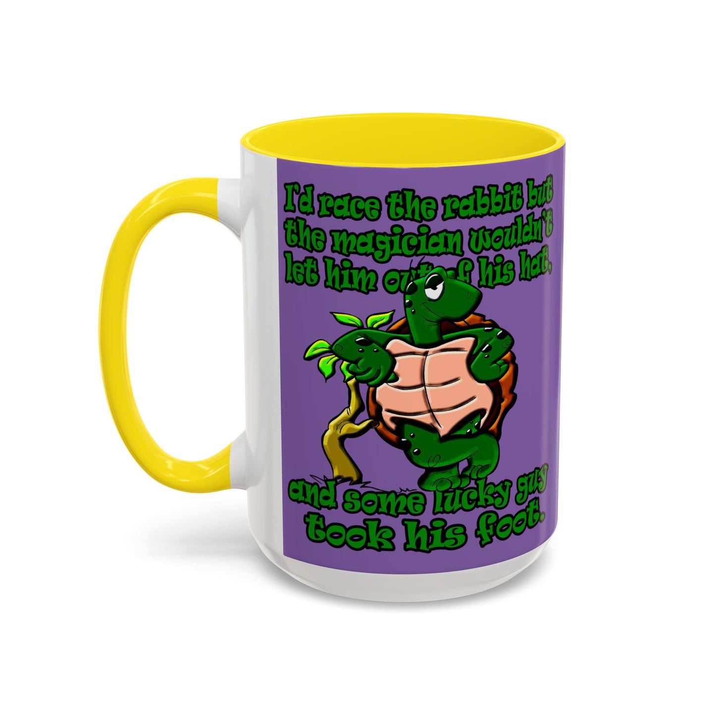 turtle race - Accent Mug (light purple)