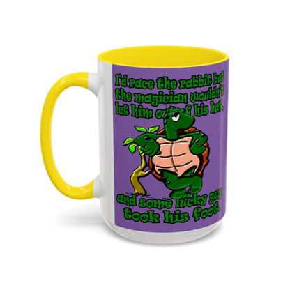 turtle race - Accent Mug (light purple)