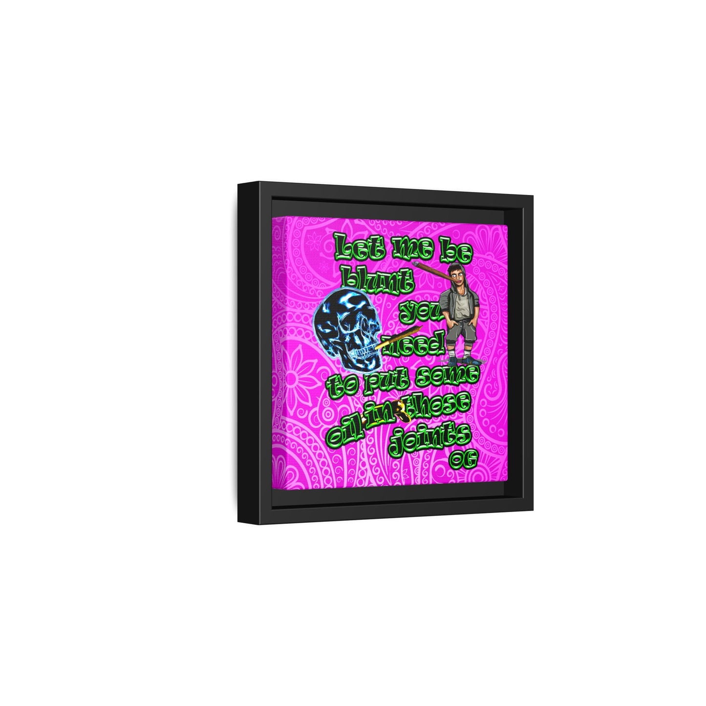 og - framed canvas art (pink swirl)