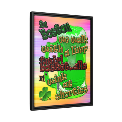 celtics logo - framed canvas art (color blur)