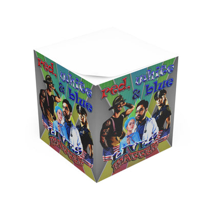 rw&b lives matter - note cube (rainbow split)