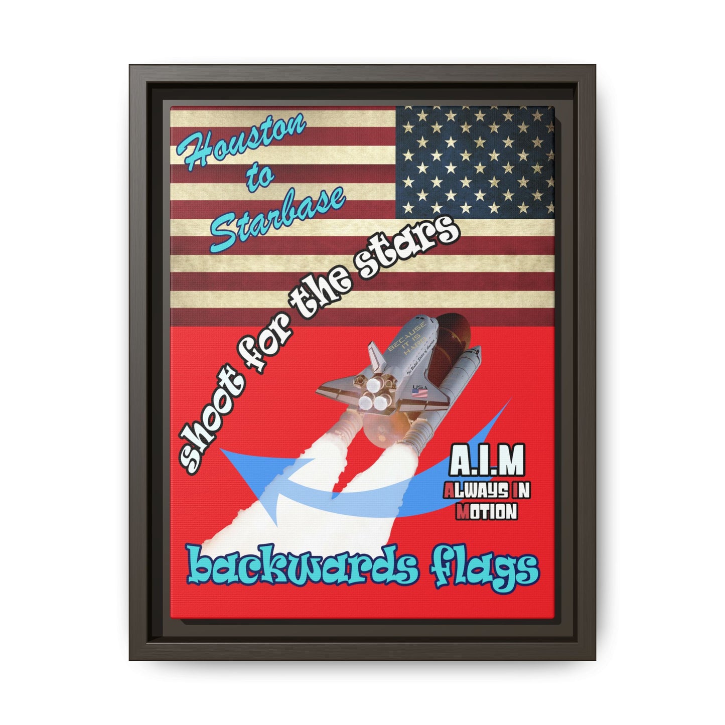 shoot for the stars - framed canvas art (red)