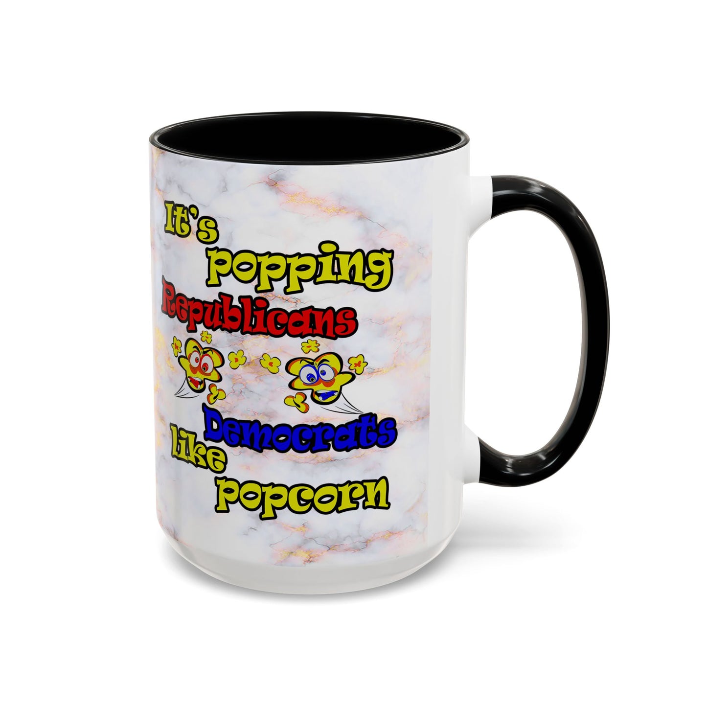 popping like popcorn - Accent Mug (white marble)