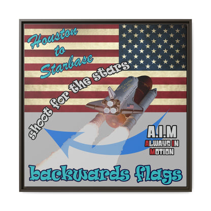 shoot for the stars - framed canvas art (light grey)