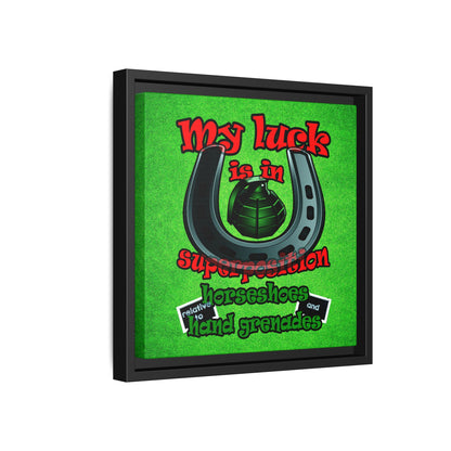 my luck - framed canvas art (green turf)