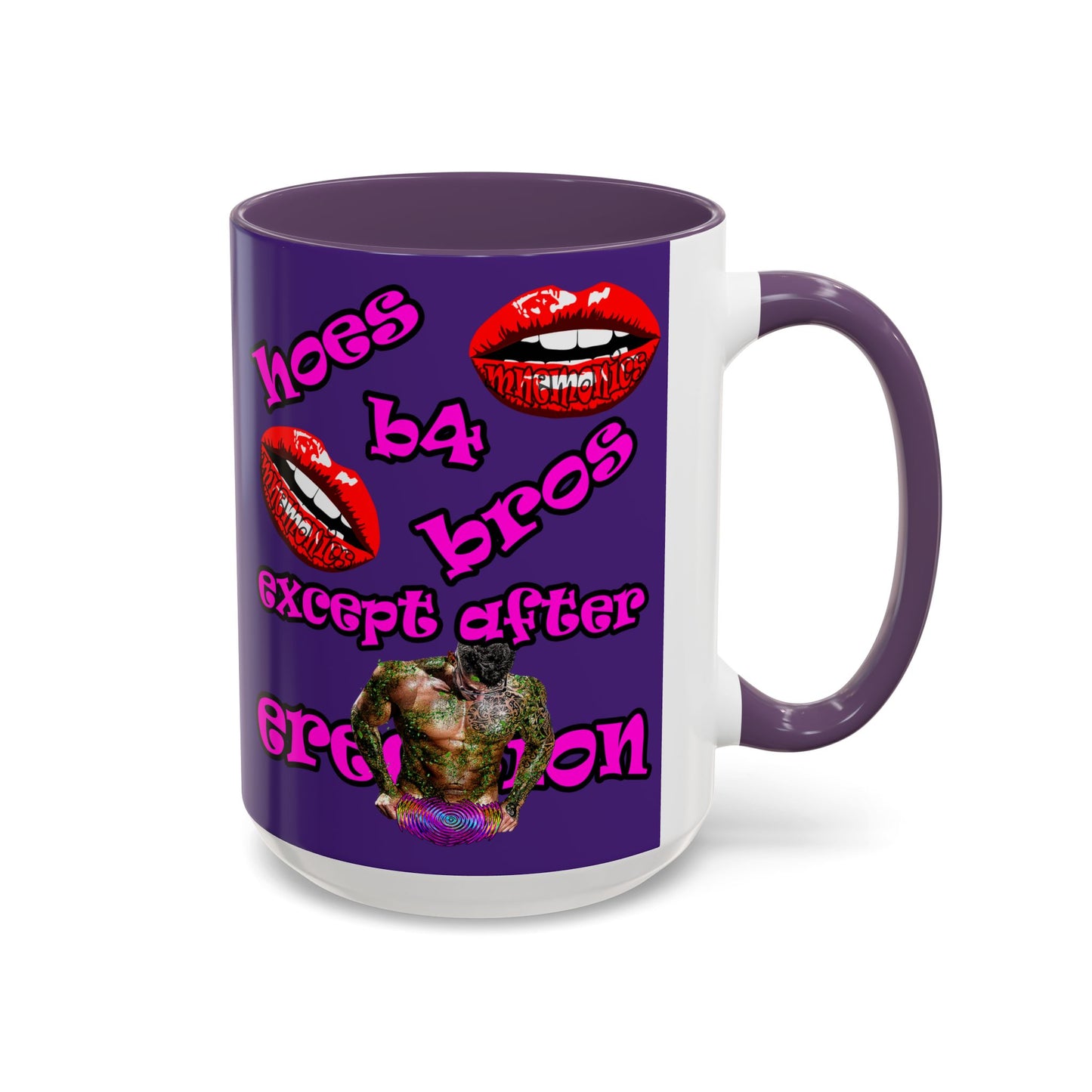 hoes b4 bros - Accent Mug (purple)