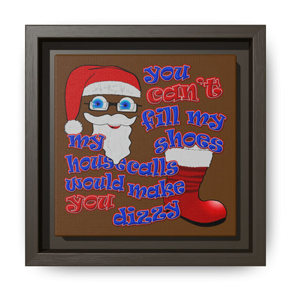 santa's shoes - framed canvas art (brown)