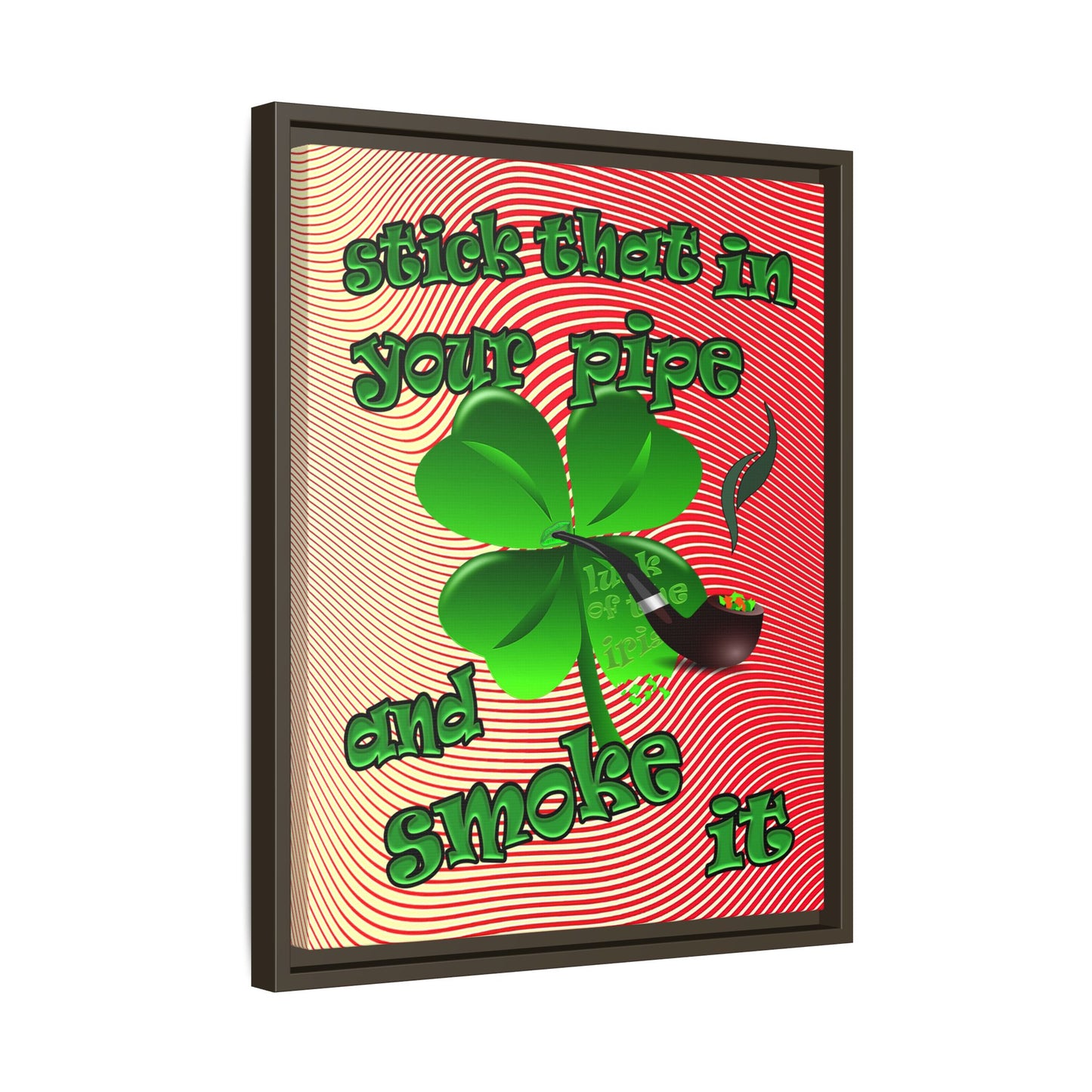 stick that in your pipe and smoke it - framed canvas art (yellow-orange wave)