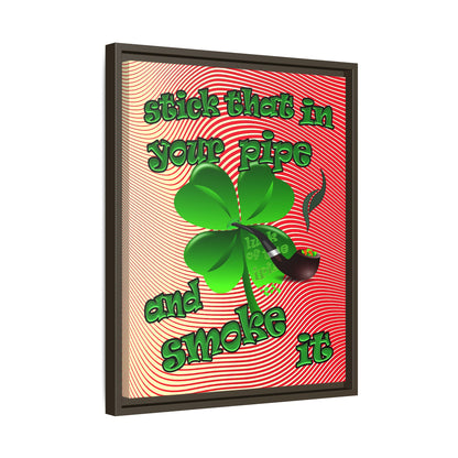 stick that in your pipe and smoke it - framed canvas art (yellow-orange wave)