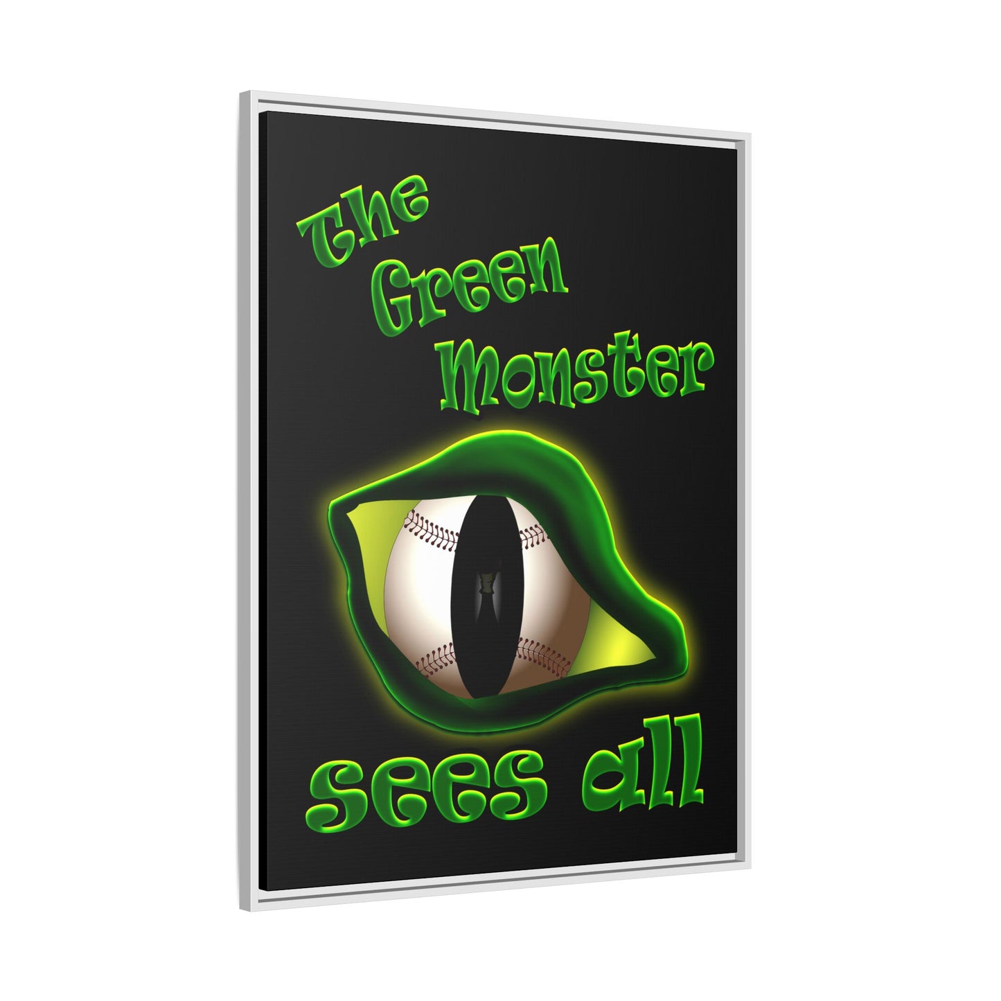 green monster - framed canvas art (black)