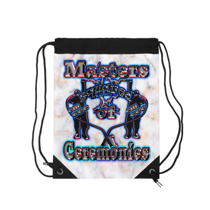 em cee squared - Drawstring Bag (white marble)