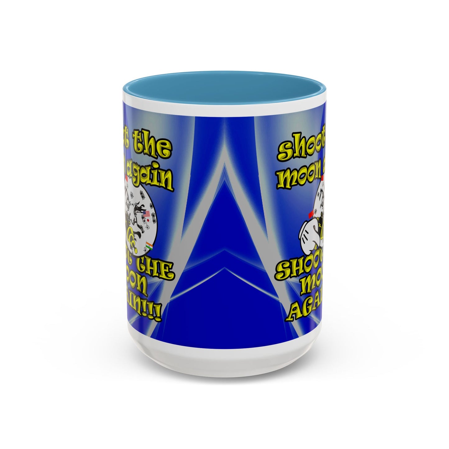 shoot the moon again - Accent Mug (blue-white wave)