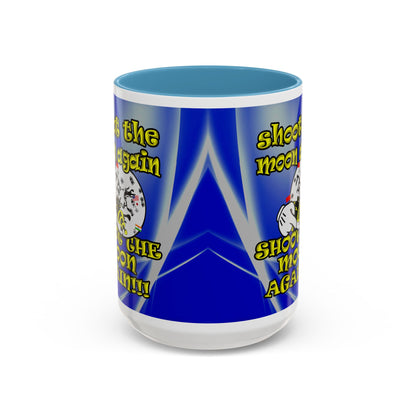 shoot the moon again - Accent Mug (blue-white wave)