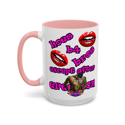 hoes b4 bros - Accent Mug (white)