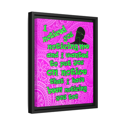 noticed you noticing - framed canvas art (pink swirl)