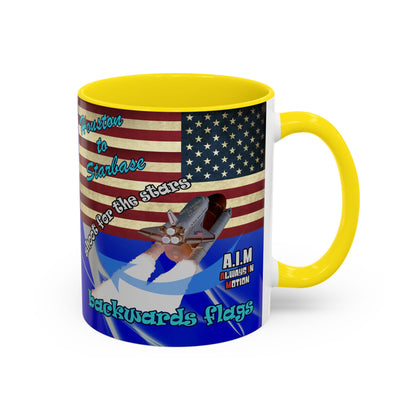 shoot for the stars - Accent Mug (blue-white wave)