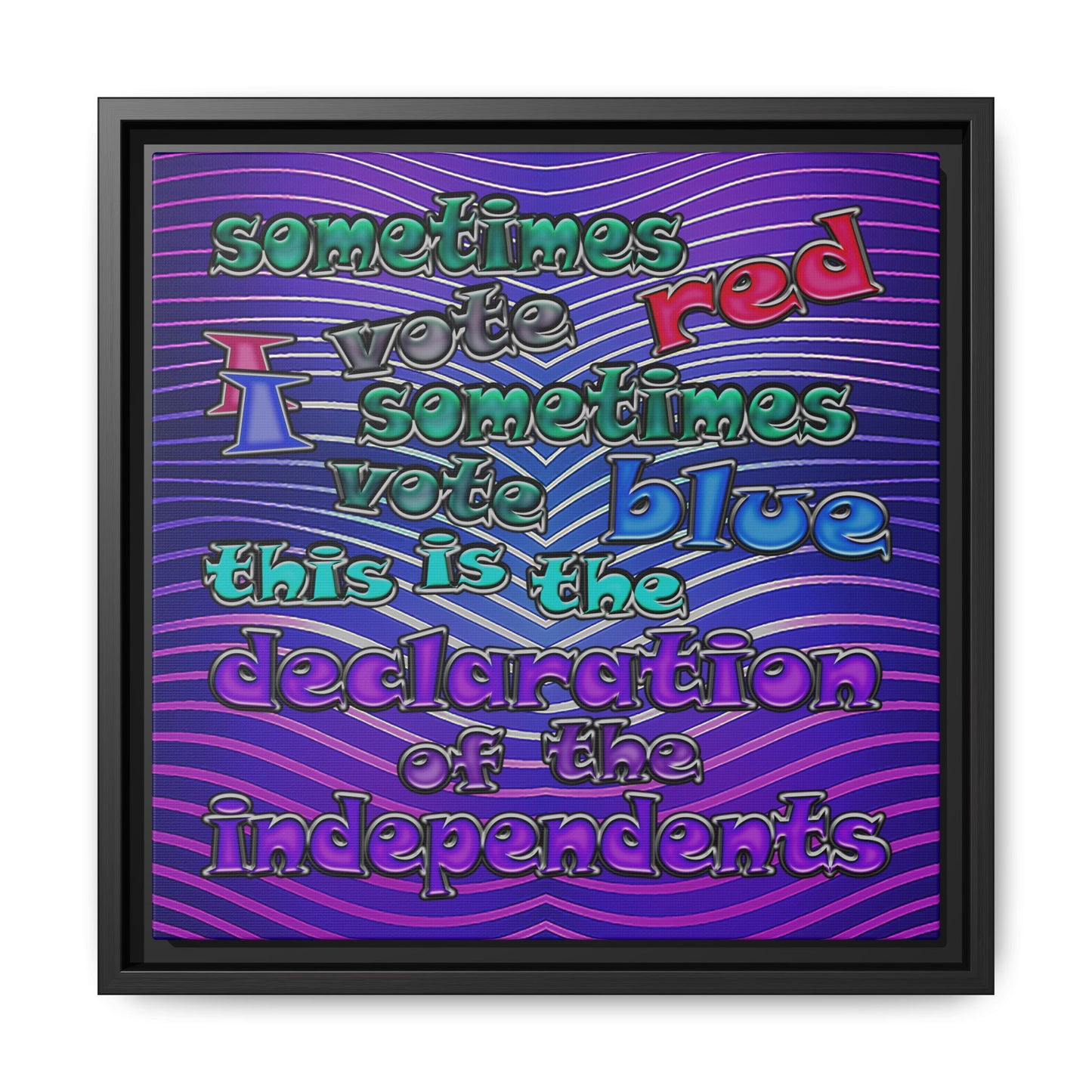 declaration of the independents - framed canvas art (purple wave)