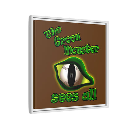 green monster - framed canvas art (brown)