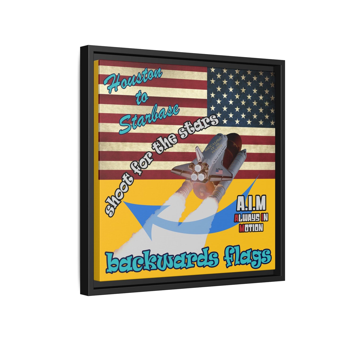 shoot for the stars - framed canvas art (yellow)