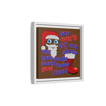 santa's shoes - framed canvas art (brown)