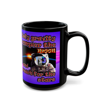 defy conquer reach - Black Mug (purple-pink wave)