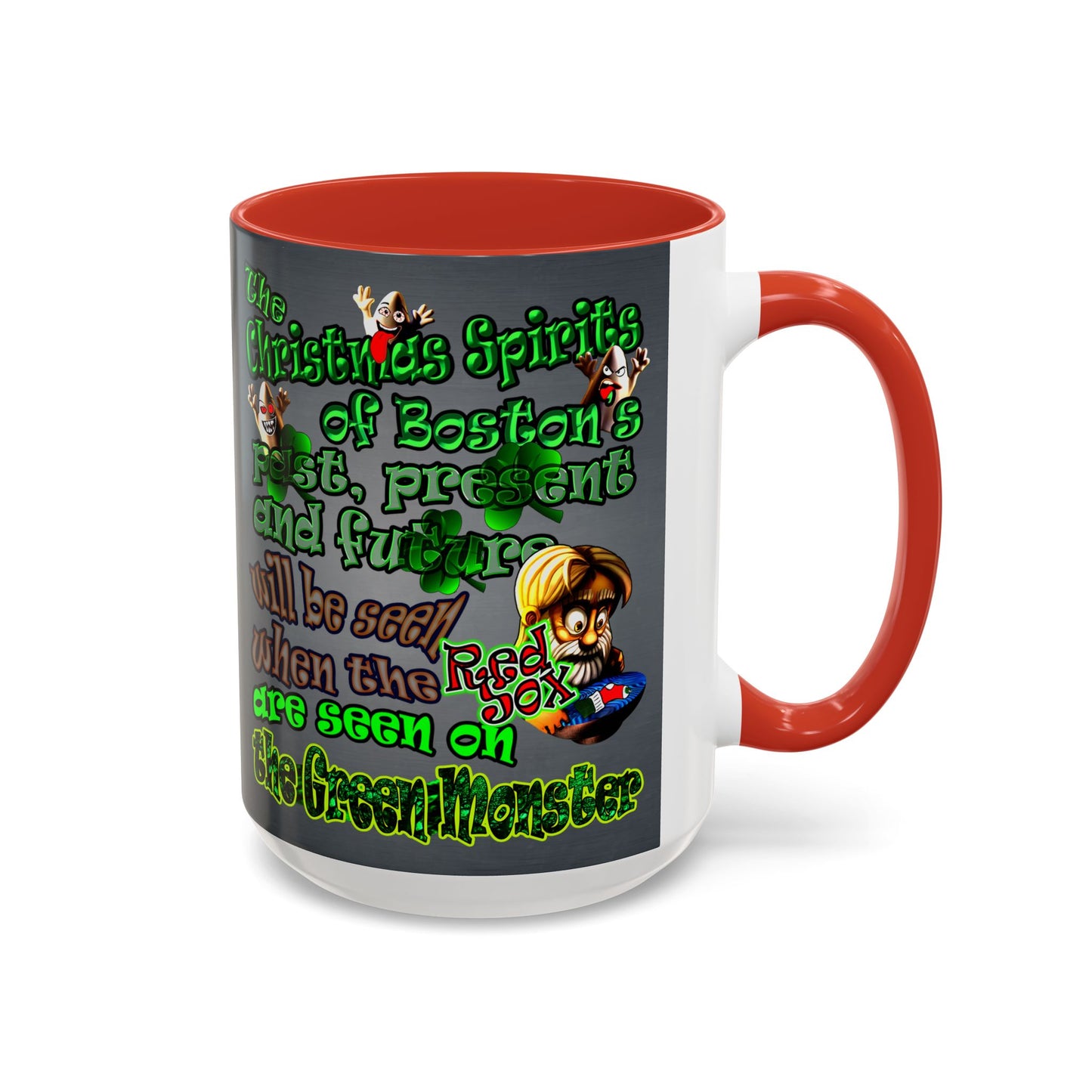 christmas spirits of boston - Accent Mug (grey-light grey)