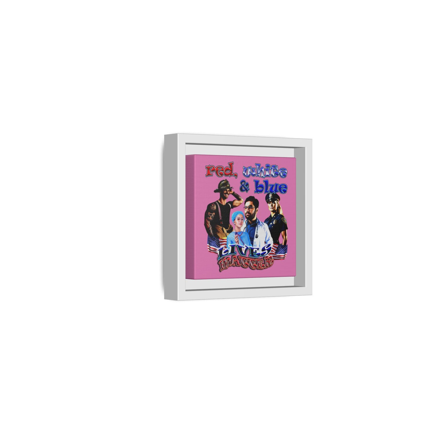 rw&b lives matter - framed canvas art (light pink)
