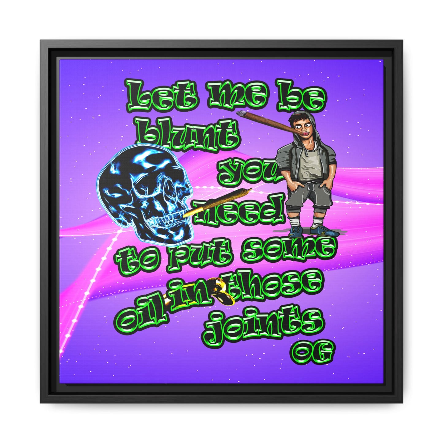 og - framed canvas art (purple-pink wave)