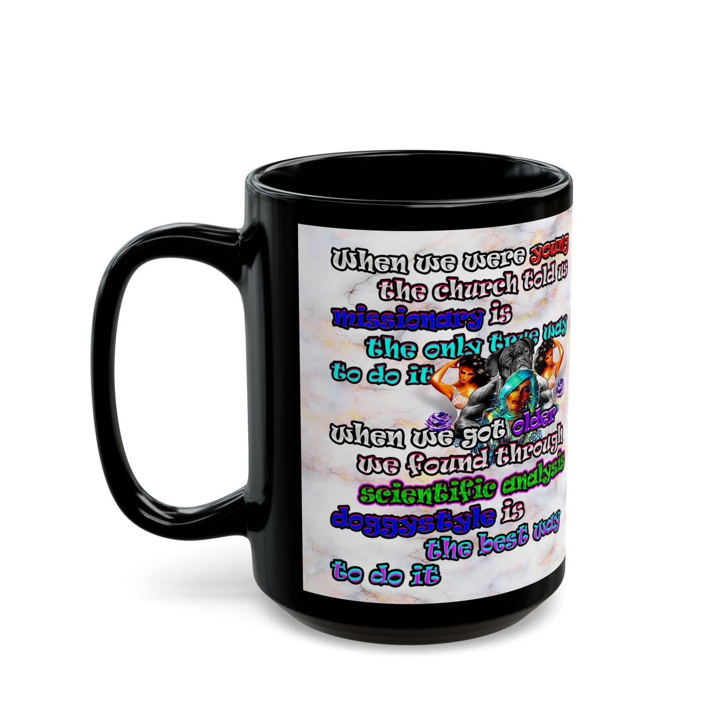 doggystyle - Black Mug (white marble)