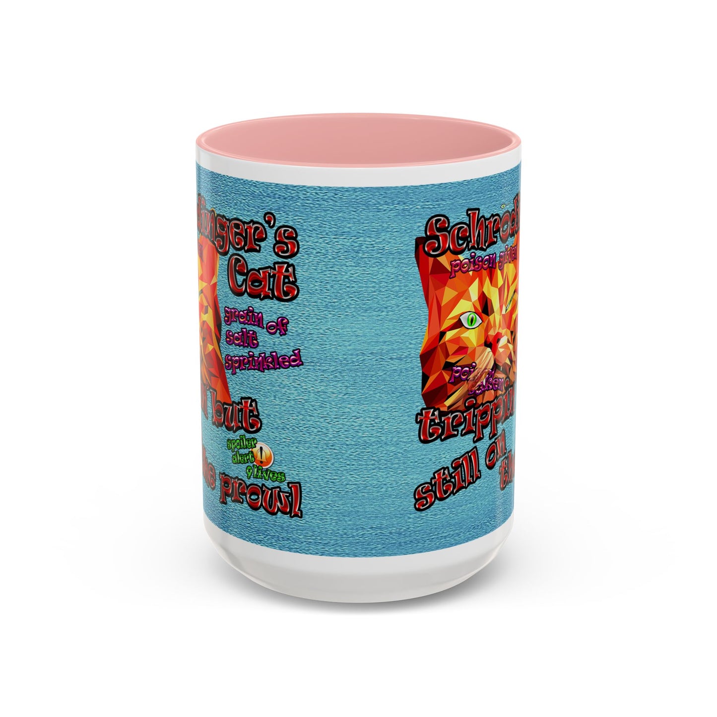 schrodinger's cat - Accent Mug (faded blue)