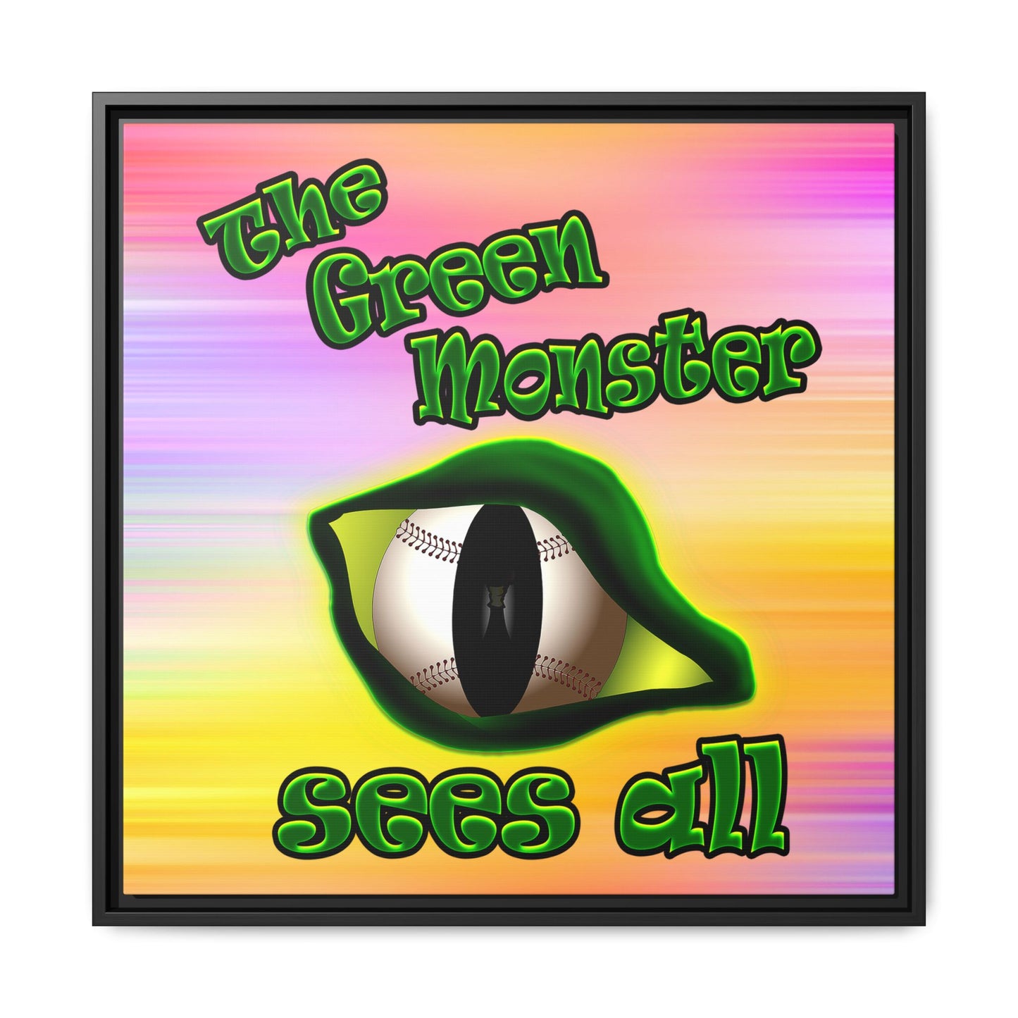 green monster - framed canvas art (color blur)