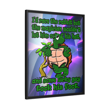 turtle race - framed canvas art (grey-pink wave)