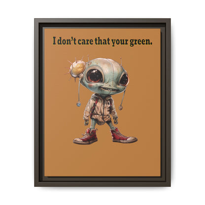 I don't care that your green - framed canvas art (light brown)