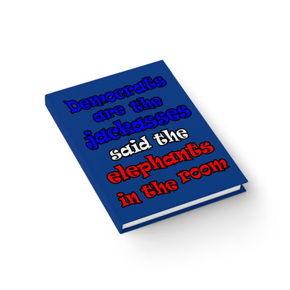 donkeys and elephants - journal-lined (dark blue)