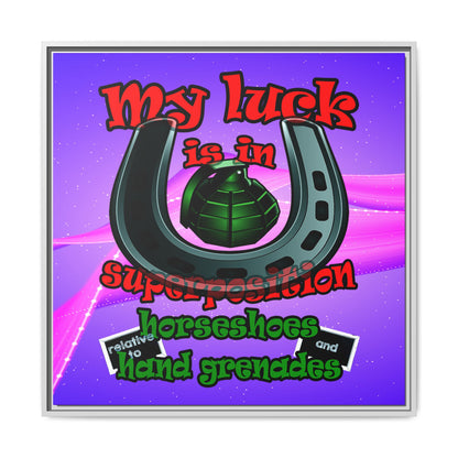 my luck - framed canvas art (purple-pink wave)