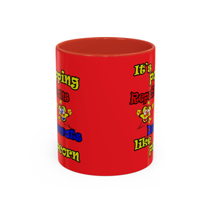 popping like popcorn - Accent Mug (red)