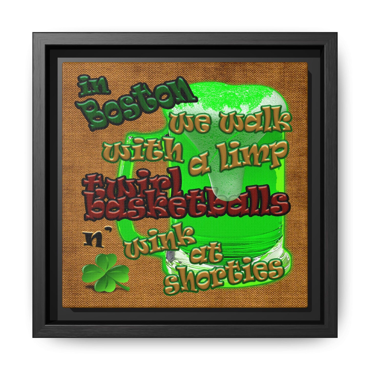 celtics logo - framed canvas art (brown papyrus)