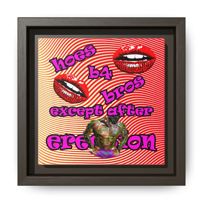 hoes b4 bros - framed canvas art (yellow-orange wave)