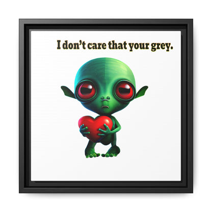 I don't care that your grey - framed canvas art (white)