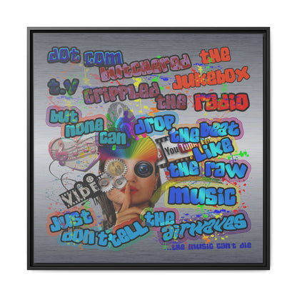 drop the beat - framed canvas art (brushed nickel)
