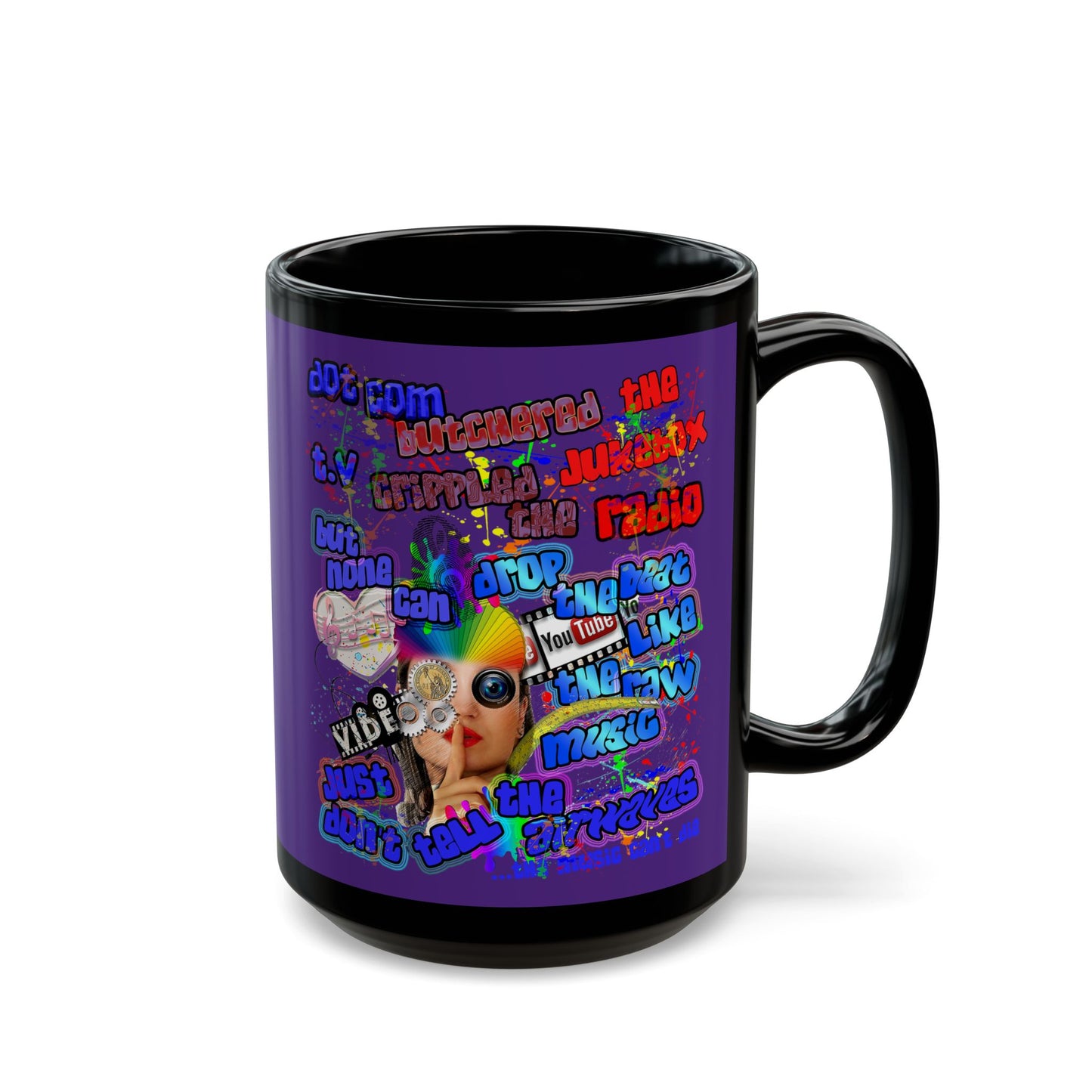 drop the beat - Black Mug (purple)