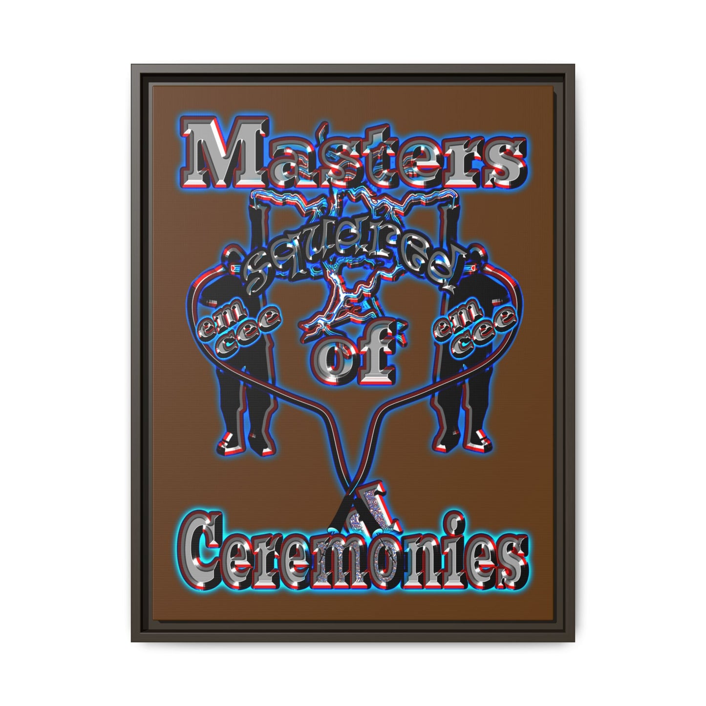 em cee squared - framed canvas art (brown)