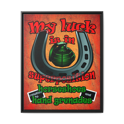 my luck - framed canvas art (burnt orange)