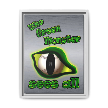 green monster - framed canvas art (brushed nickel)