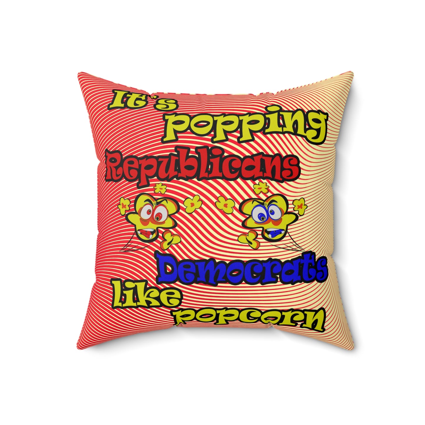 popping like popcorn - Faux Suede Square Pillow - (yellow-orange wave)