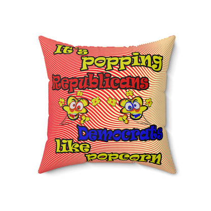 popping like popcorn - Faux Suede Square Pillow - (yellow-orange wave)
