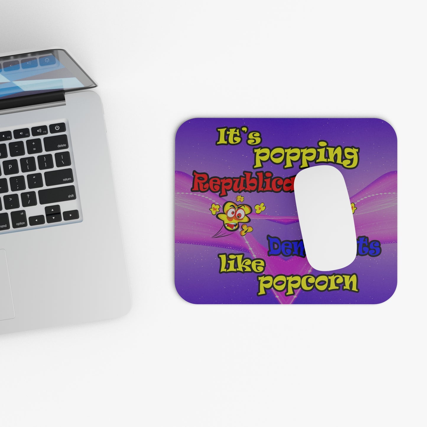 popping like popcorn - Mouse Pad (Rectangle) (purple-pink wave)