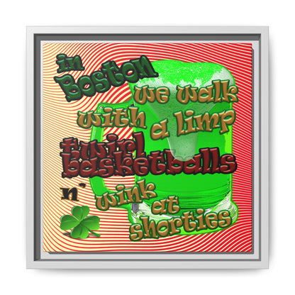 celtics logo - framed canvas art (yellow-orange wave)