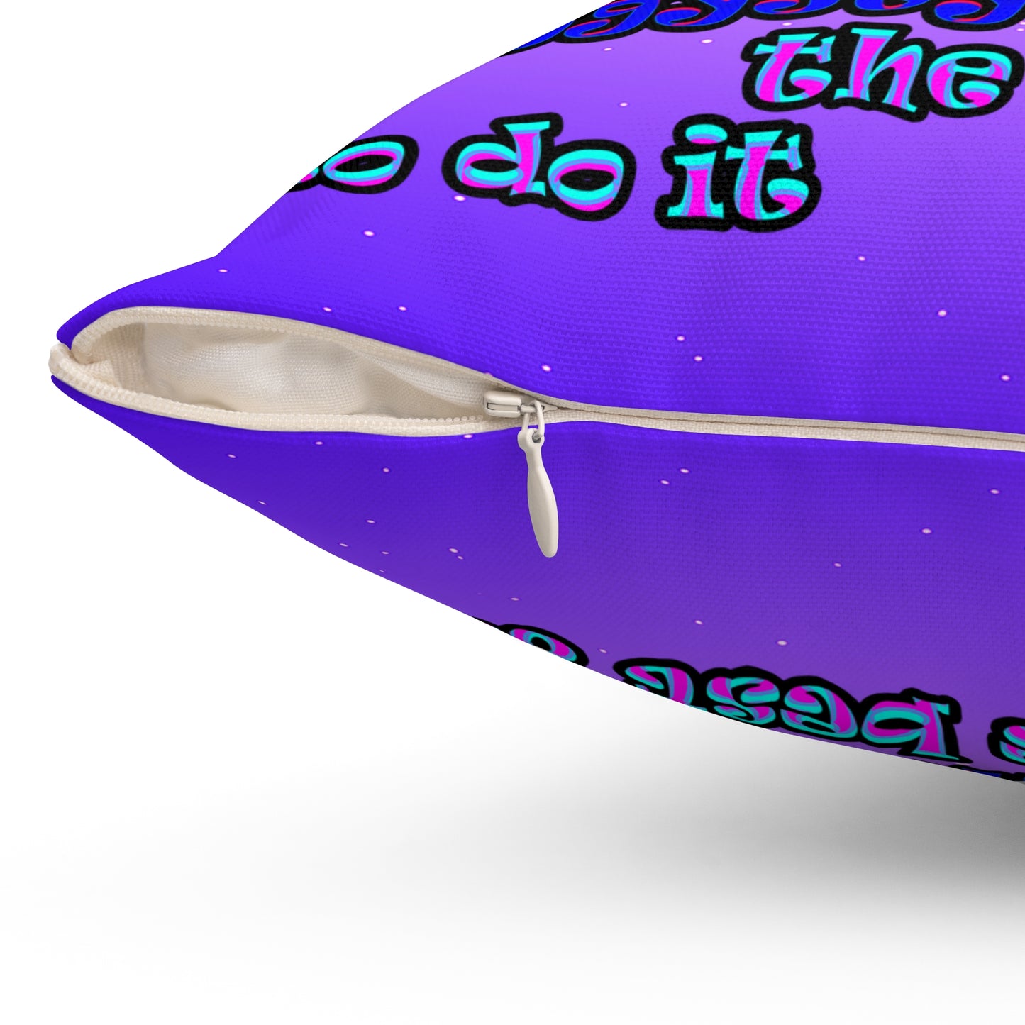 doggystyle - Spun Polyester Square Pillow - (purple-pink wave)